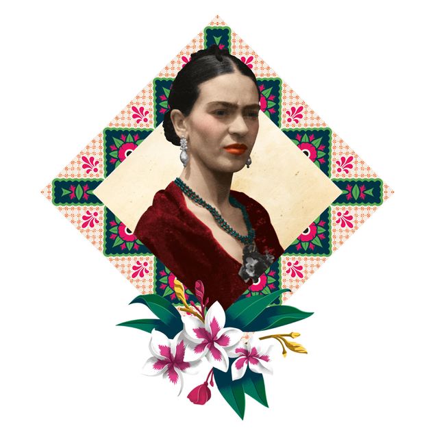 Wallstickers Frida Kahlo - Flowers And Geometry