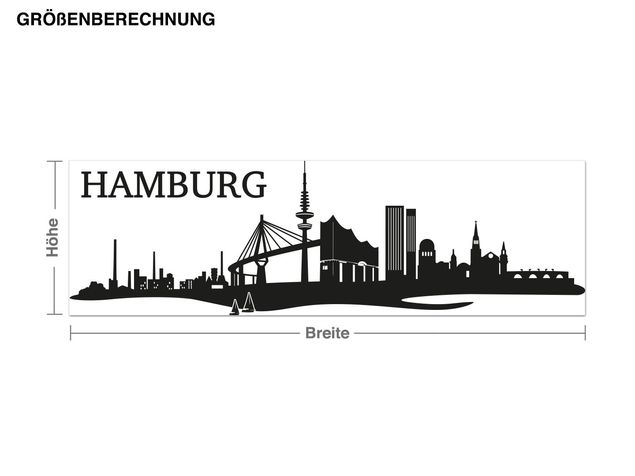 Wallstickers metropolises Skyline of Hamburg