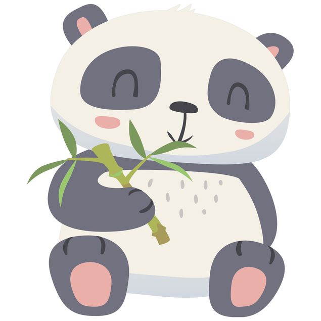 Børneværelse deco Panda Munching On Bamboo