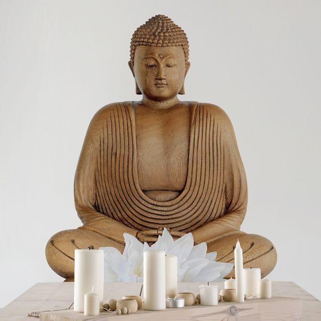 Wallstickers Planter Wooden Lotus Buddha