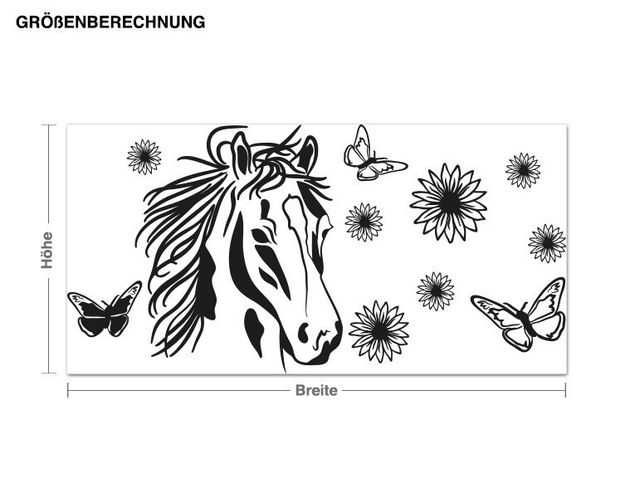 Børneværelse deco Horse with flowers