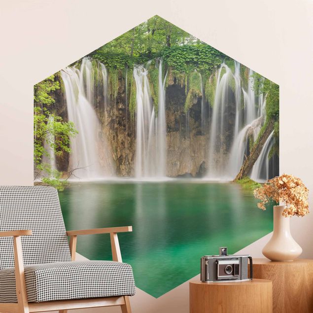 Fototapet vandfald Waterfall Plitvice Lakes