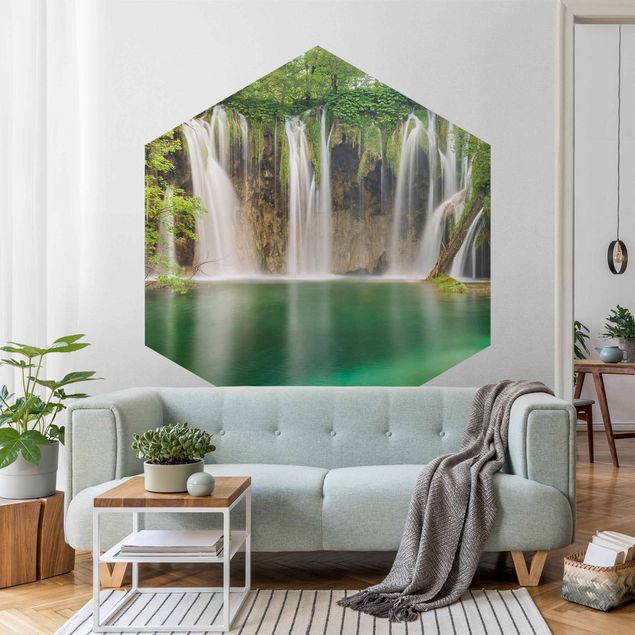 Fototapet landskaber Waterfall Plitvice Lakes