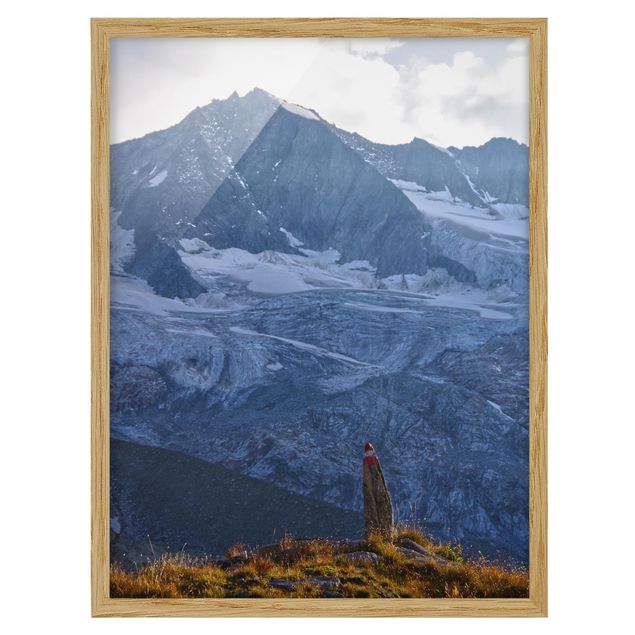 Indrammede plakater landskaber Marked Path In The Alps