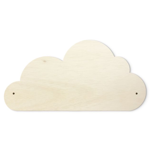 Knagerækker White Fairies Cloud With Customised Name Pink