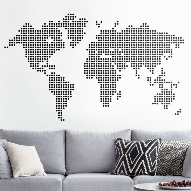 Wallstickers verdenskort World Map Points