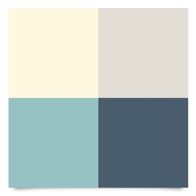 Selvklæbende folier turkis Cosy Colours Squares Lagoon - Cashmere Sand Pastel Turquoise Slate Blue