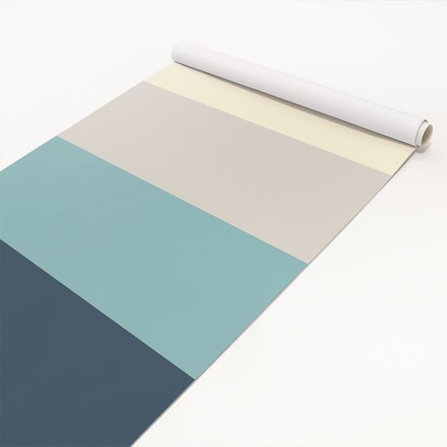 Møbelfolier skabe Cosy Colours Stripes Lagoon - Cashmere Sand Pastel Turquoise Slate Blue