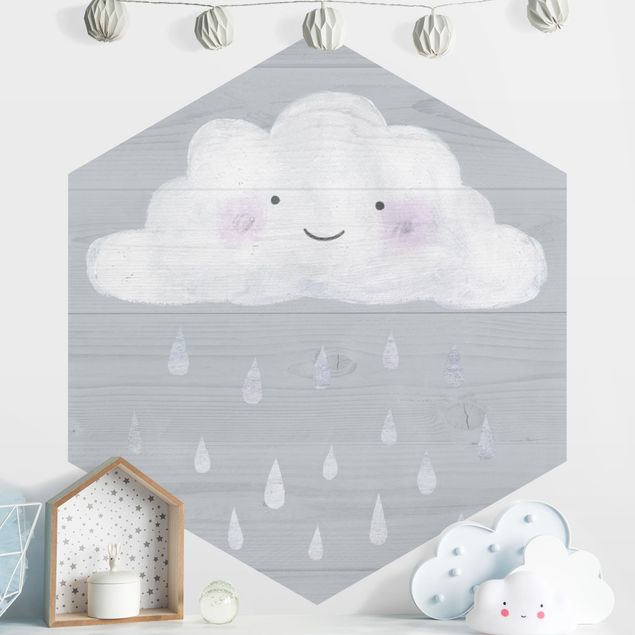 Børneværelse deco Cloud With Silver Raindrops