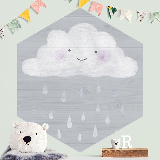 Tapet himmel Cloud With Silver Raindrops