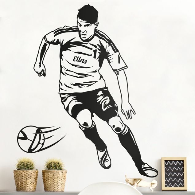 Wallstickers fodbold Football Player with Customised Name