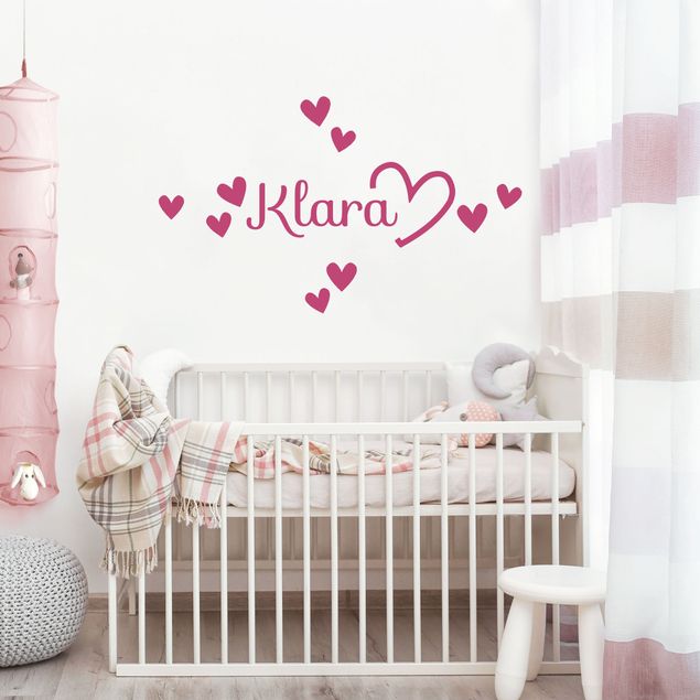Wallstickers kære Hearts With Customised Name