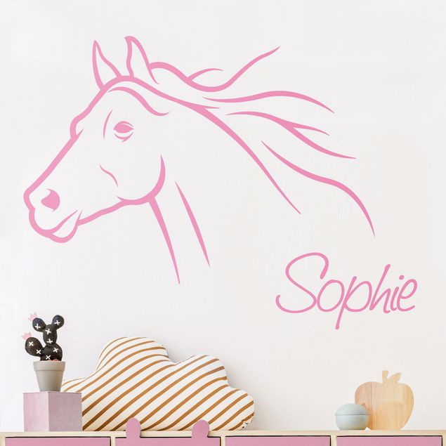 Wallstickers heste Horse With Customised Name
