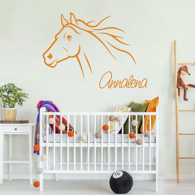 Wallstickers ordsprog Horse With Customised Name