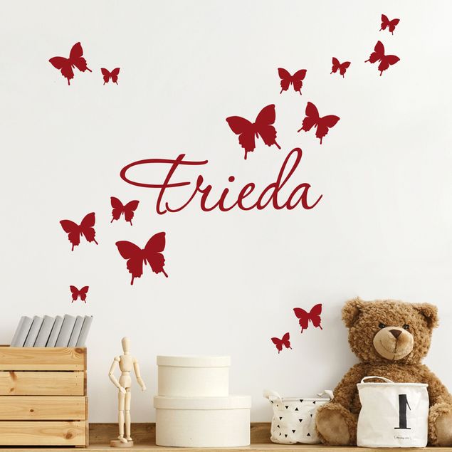 Wallstickers sommerfugle Customised text butterfly decor