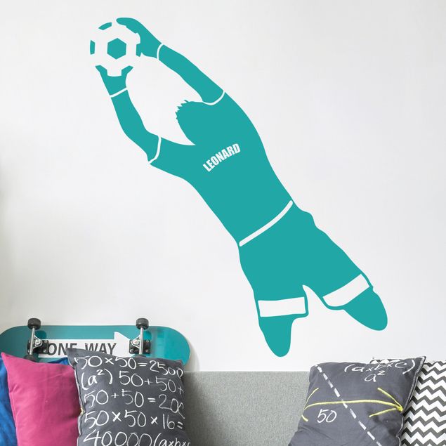 Wallstickers fodbold Customised text goalkeeper
