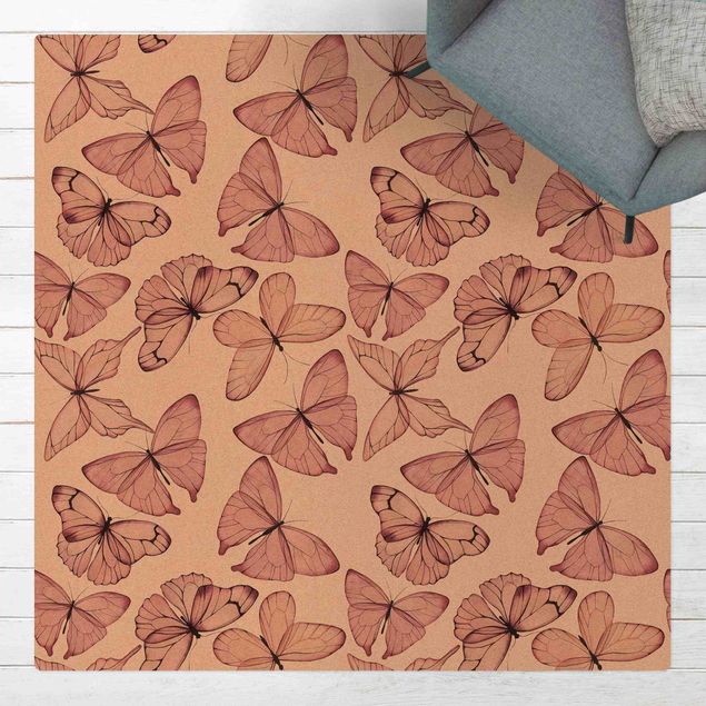 moderne gulvtæppe Delicate Pink Butterfly