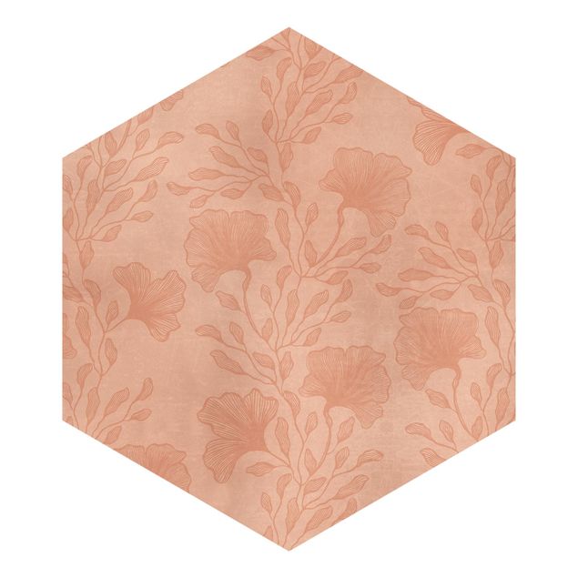 Tapet Delicate Branches In Rosé Gold