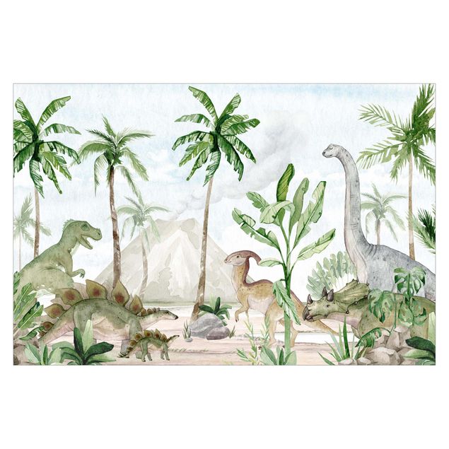Grøn tapet Gathering of the dinosaurs